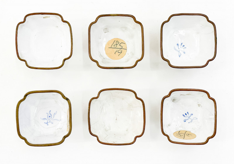 Six Chinese Canton Enamel Cups