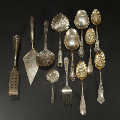 Image for Lot Collection of Sterling Silver Serving Pieces
