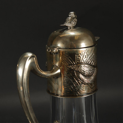 Pair of .950 Silver and Crystal Claret Jugs