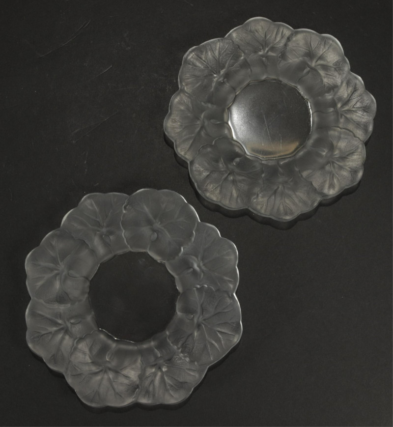 Set of 8 Lalique Honfleur Plates and Tray