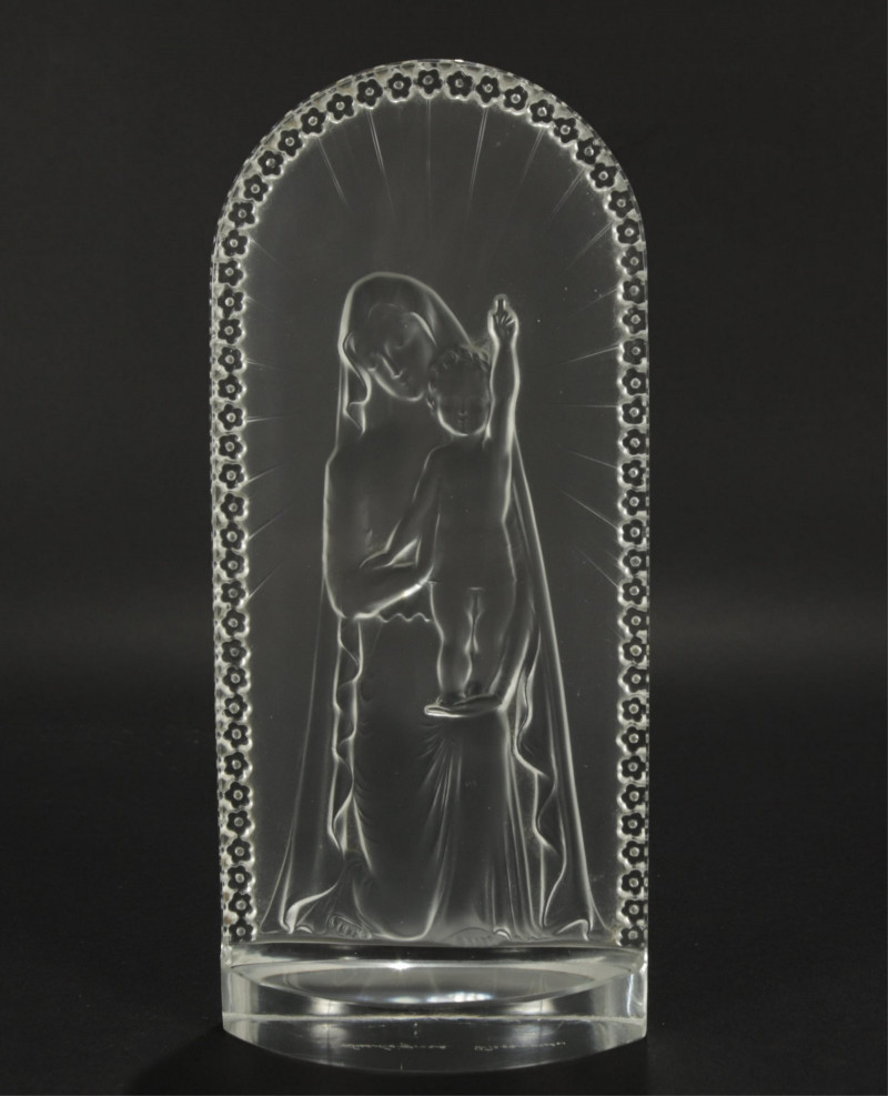 Lalique Madonna & Child Plaque