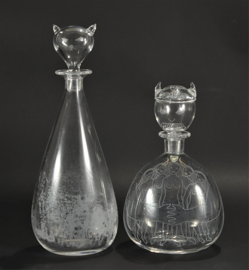 Sven Palmquist for Offerfors, Two Modern Decanters