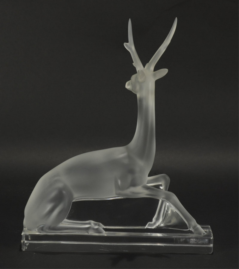 Lalique Frosted Crystal Cerf Stag