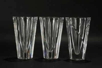 Three Orrefors Crystal Vases