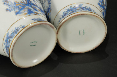 Pair of Limoges Porcelain Urns