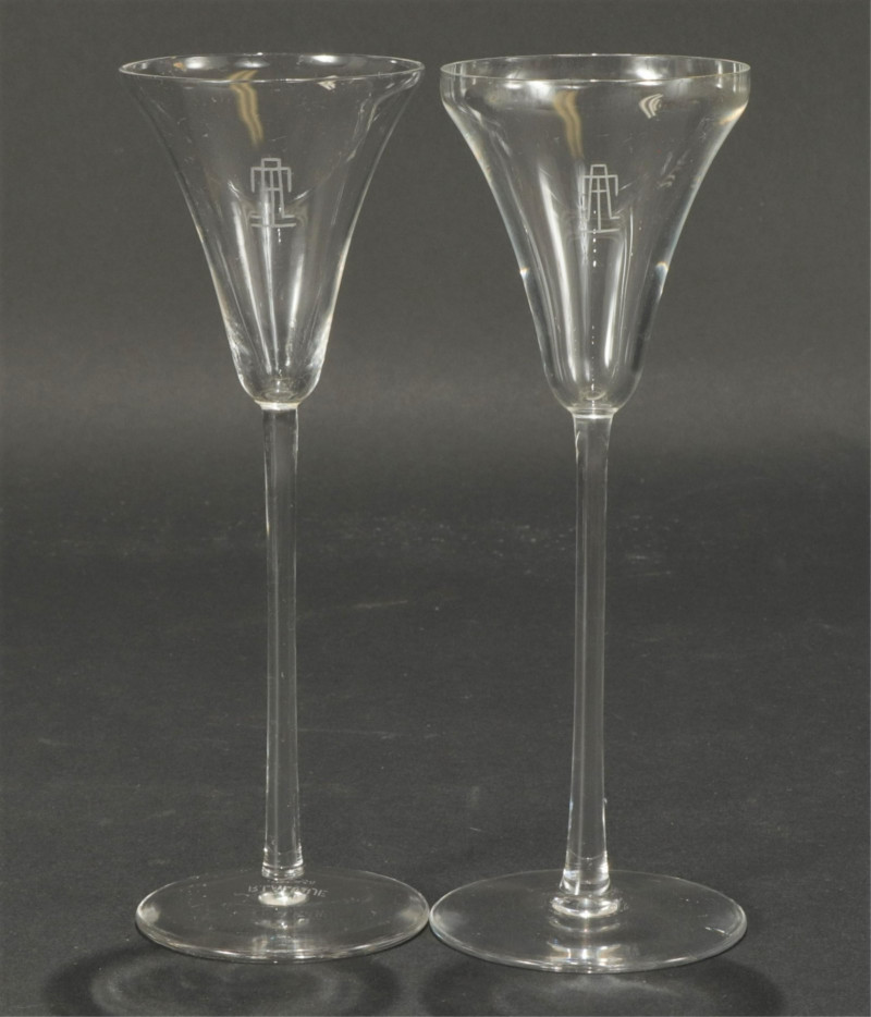 Set of 36 R. Lalique Sevres Cordial Glasses