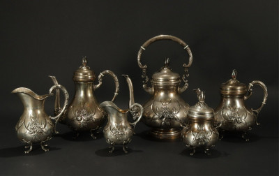 Image for Lot Handarbeit Sterling Silver Coffee & Tea Service
