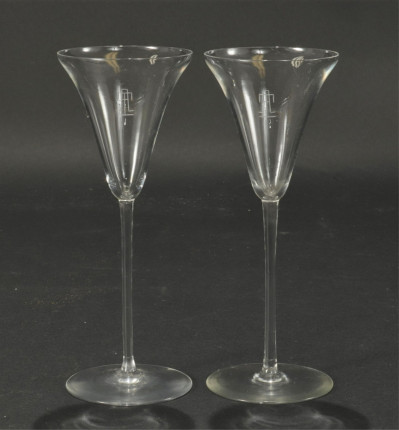 Set of 24 R. Lalique Sevres White Wine Glasses