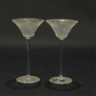 Set of 20 R. Lalique Sevres Martini Glasses