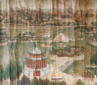 Chinese Painting, Summer Palace, Beijing, with Signature of Lang Shining