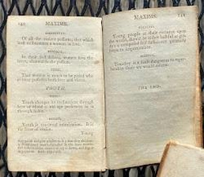 ROCHEFOUCAULD Maxims and Moral Reflections Boston 1793