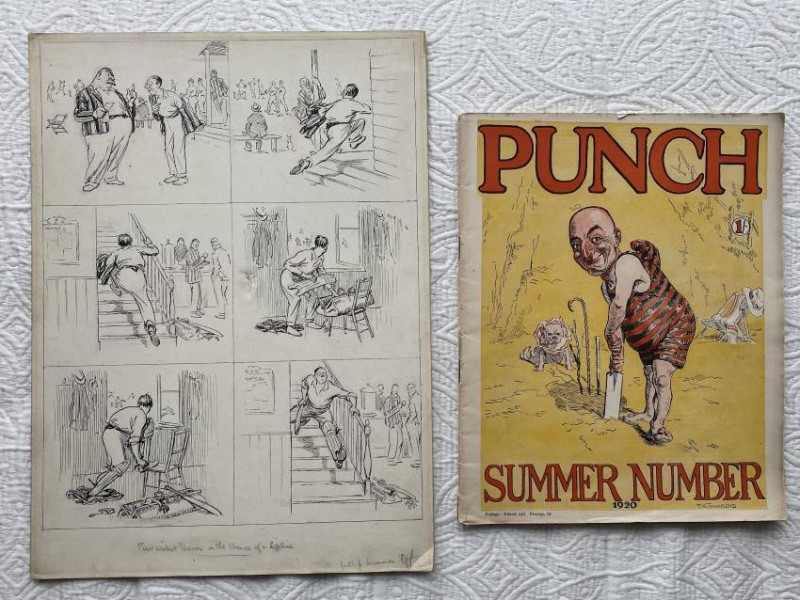 CRICKET - REYNOLDS [Orig. artwork]+ 'Punch' 1920
