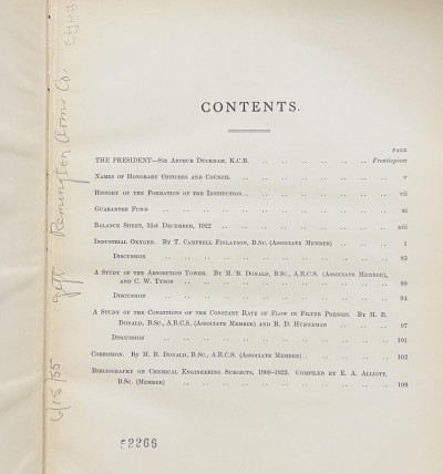 Inst. of Chem. Engineers Transactions 19vol only1923-42