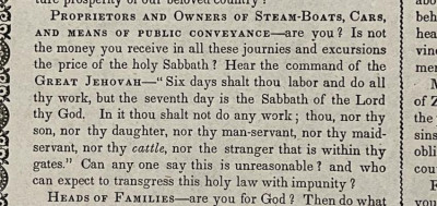 Gerrit SMITH An Appeal for the Sabbath [1830s ?]