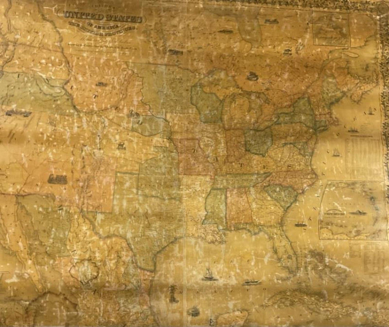 [WALL MAP]. Colton's map of the U.S.A . NY: 1853