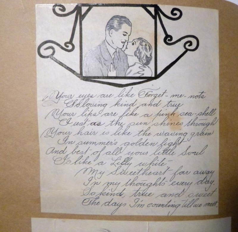 Artie WHITE 1930s Album of Orig Drawings & Love Letters