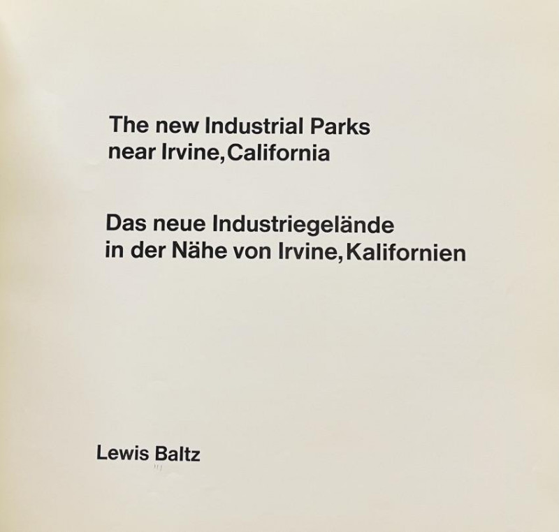 L. BALTZ The new industrial parks Irvine Ca. 1974