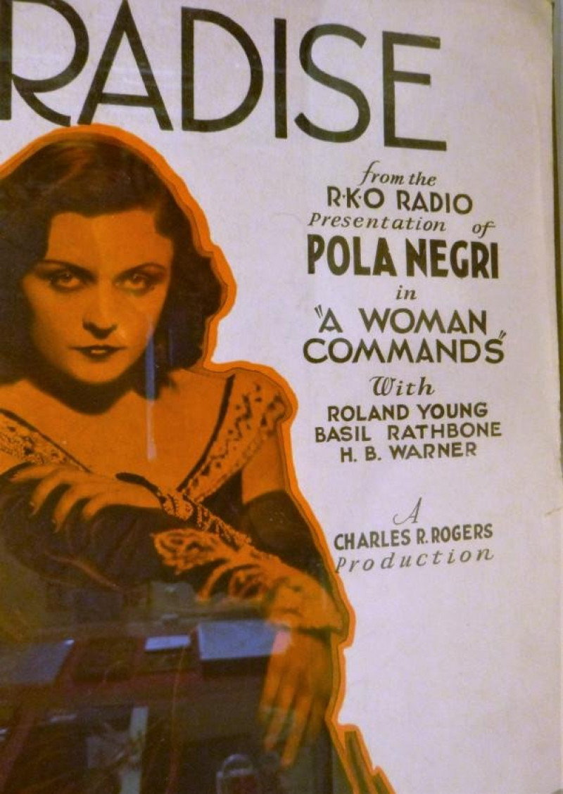 Pola NEGRI signed 'Paradise' sheet music cover , 1932