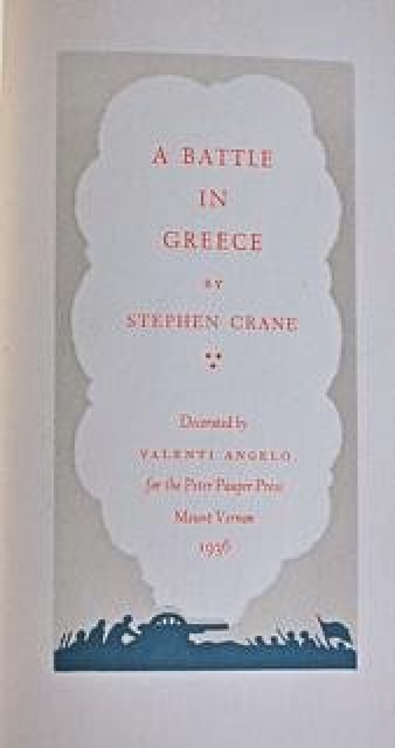 Stephen CRANE A Battle in Greece 1936 ltd ed.