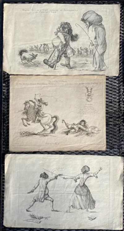 William AUSTIN [3 etchings, 1 featuring Julius Soubise]