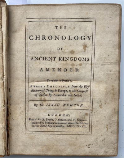 Image for Lot Isaac NEWTON Chronology of Ancient Kingdoms 1st ed