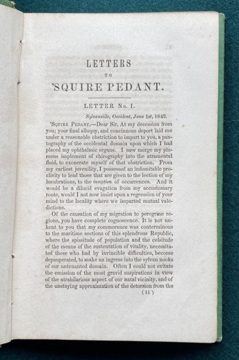 [HOSHUR]. Letters to Squire Pedant [2nd ed.] 1856