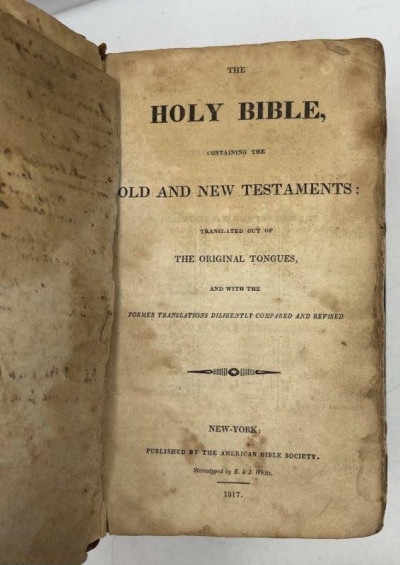 Image for Lot [AMERICAN GENEALOGY] HOLY BIBLE, N.Y. 1817 Hopkins copy