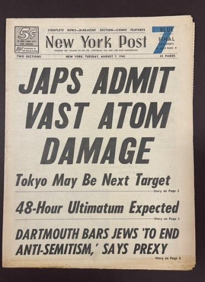 Image for Lot [WWII] Aug. 7, 1945 NEW YORK POST [Atomic Bomb]