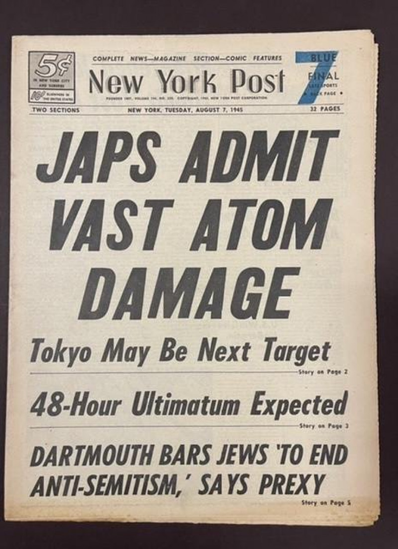 [WWII] Aug. 7, 1945 NEW YORK POST [Atomic Bomb]