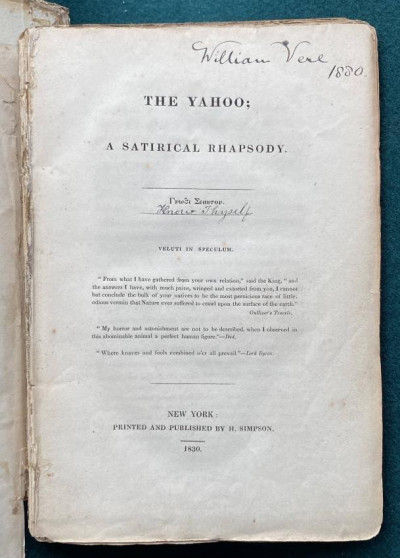 [W. WATTS Rationalism - 2 satirical works] 1830 & 1842