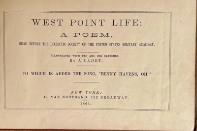 H. PORTER [SCHOOLS, Humor] West Point Life A Poem 1866