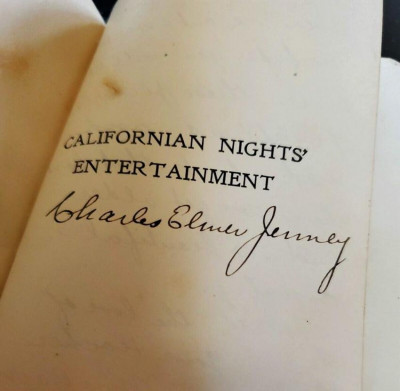 C.E. JENNEY Californian Nights, signed min. book 1910