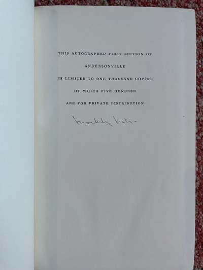 Image for Lot M. KANTOR Andersonville 1955 ltd ed signed