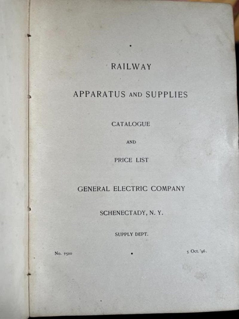 G.E.C. Railway Apparatus and Supplies Catalogue 1896