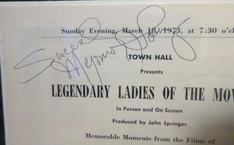 Myrna LOY signed program New York 1973