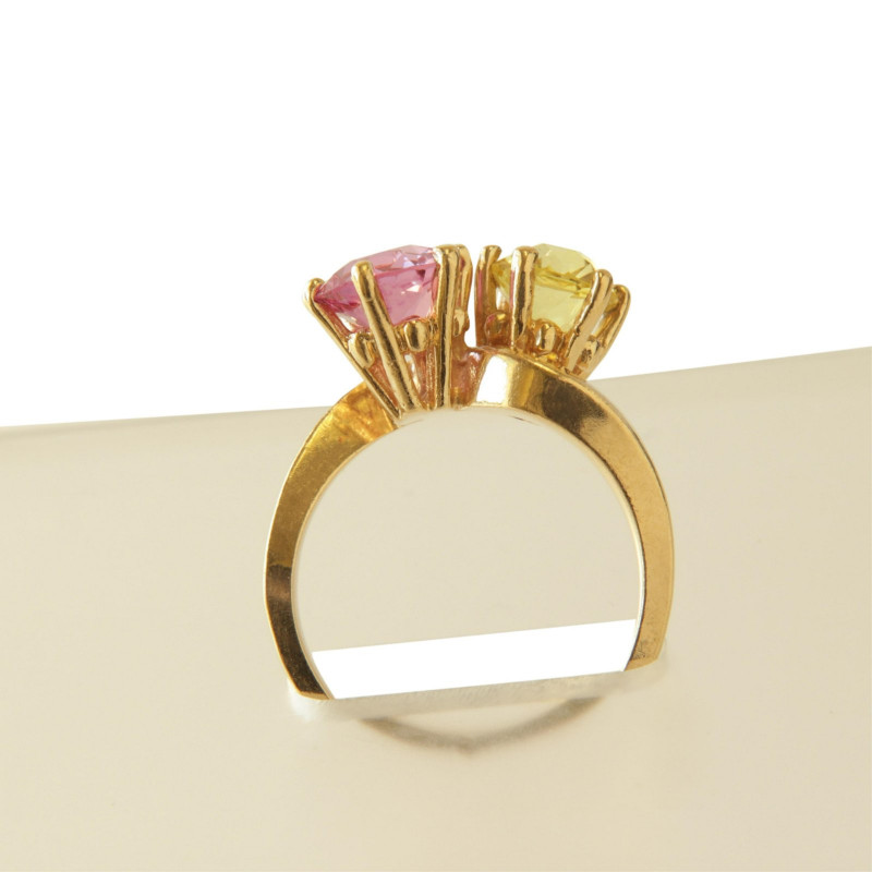 2.93 ct Pink & Yellow Sapphire Ring