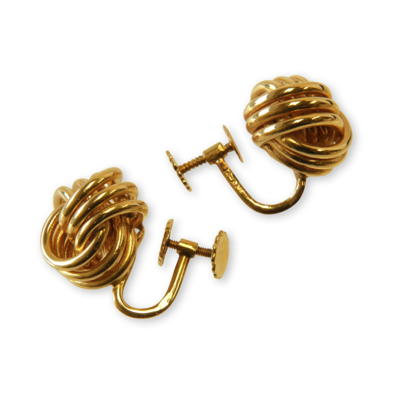 Pair of 14k Yellow Gold Knot Earrings