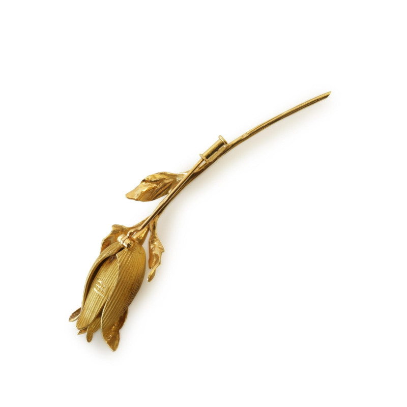Rene Kern 18k Gold and Diamond Flower Brooch