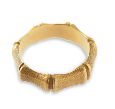 14k Yellow Gold Bamboo Motif Ring