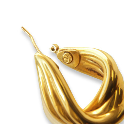 Pair of 18k Yellow Gold Hoop Earrings