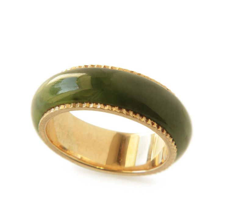 Jade and 14k Gold Ring