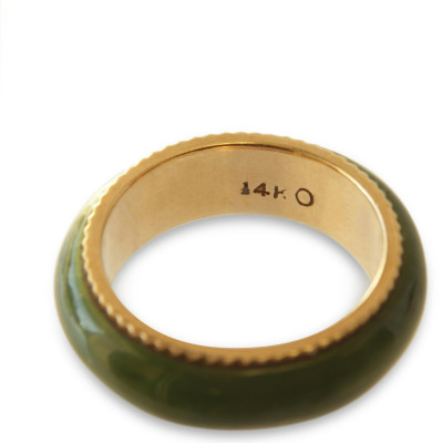 Jade and 14k Gold Ring