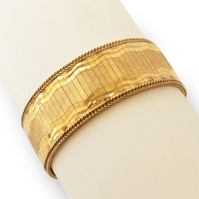 Deco Chain Link Bracelet in 18K Yellow Gold