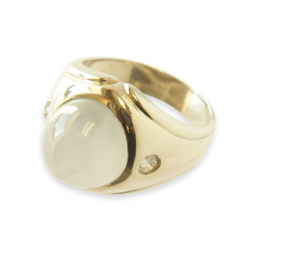 Image for Lot Art Deco 13.85ct Grey Sapphire & Diamond Ring