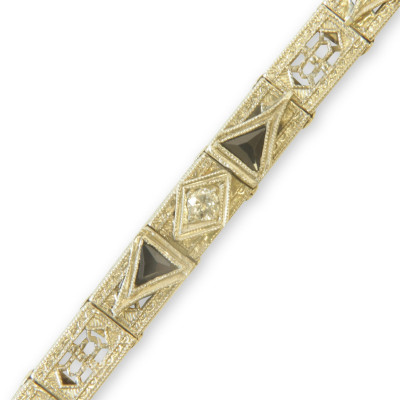 Art Deco Diamond and Sapphire Tennis Bracelet
