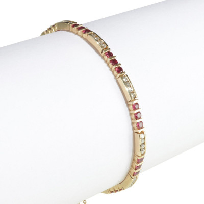 Image for Lot Ruby & Diamond Tennis Bracelet