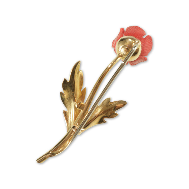 French 18k Gold Poppy Pin