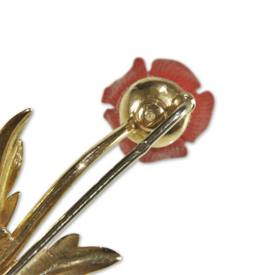 French 18k Gold Poppy Pin