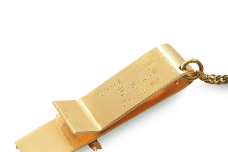 14K Gold Airplane Cufflinks and Tie Clip
