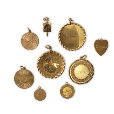 Image for Lot Group of 14k Yellow Gold Pendants